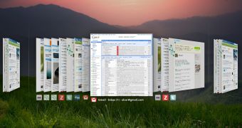 A mockup of the proposed window manager in Google Chrome OS