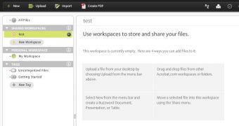 The new Shared Workspaces tool on Acrobat.com