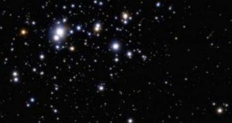 This impressive image of the open cluster known as Trumpler 14 was obtained with the Multi-conjugate Adaptive optics Demonstrator mounted on ESO’s Very Large Telescope