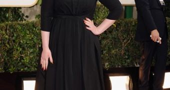 Adele walks the red carpet at the Golden Globes 2013