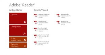 Adobe Reader Touch is offered free of charge to Windows 8 users