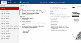 AED is one of the leading dictionaries on Windows 8