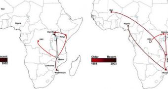 Geospatial transmission of invasive Salmonella Typhimurium (both strains) in sub-Saharan Africa