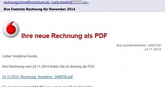 Fake email from Vodafone to German customers comes from Romanian domain