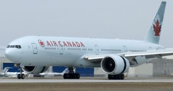 Air Canada luggage handlers were caught on camera tossing items from the top of a movable staircase