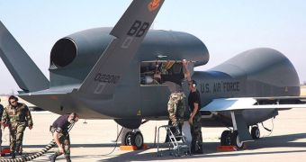 The Global Hawk is an UAV capable of carrying sufficient scientific instruments to make analyzing the atmosphere practical