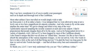 Passenger complains to LIAT in viral letter