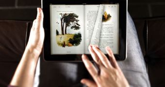 Apple showcasing the iPad's reading features in one of its iconic commercials