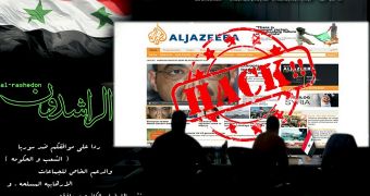 The defaced Al Jazeera website
