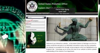 Eastern District of Michigan United States Probation Office website turned into Asteroids game