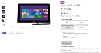 Three of the four Surface Pro 2 tablet models are available at Microsoft's online store