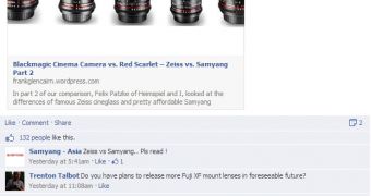 Samyang answers Facebook question about future X-mount lenses
