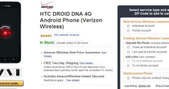 HTC DROID DNA at Amazon Wireless