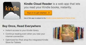Amazon Kindle Cloud Reader for iPad interface
