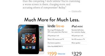 Amazon: Our Kindle Fire HD Has a Better Screen Than the iPad mini