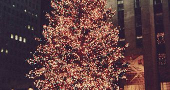 Rockefeller Center Christmas Tree, New York City in December 1987
