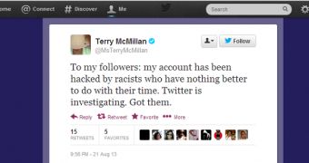 Terry McMillan's Twitter account hacked