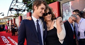 Sony Co-Chairwoman Amy Pascal and Andrew Garfield, star of “The Amazing Spider-Man” franchise