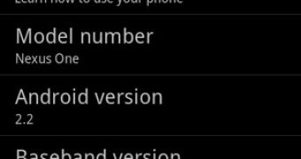 Android 2.2 build FRF72 on Nexus One
