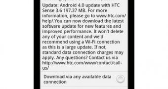 HTC Sensation XL update notification (screenshot)