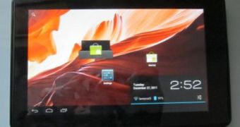 Amazon Kindle Fire tablet running Android 4.0 port