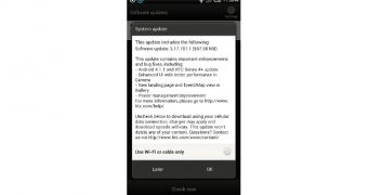 HTC One XL system update (screenshot)