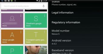 Allegedly redesigned Android 4.4.3 dialer app