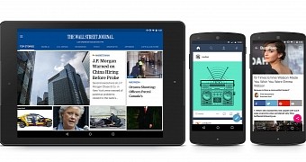 The Wall Street Journal, Tumblr and BuzzFeed with material design