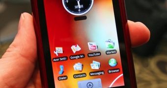 Android-Based Acer Liquid in Red in Live Images
