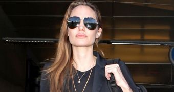 Angelina Jolie arrives at LAX from visit to Congo