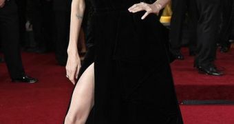 Angelina Jolie on the red carpet at the Oscars 2012