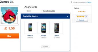 Angry Birds available for more bada handsets