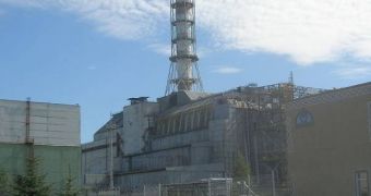 Pictured here is the "sarcophagus" covering the number four reactor at the Ukranian Chernobyl power plant