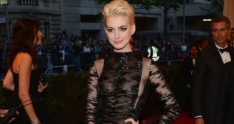 Anne Hathaway Goes Blonde, See Through at the MET Gala 2013 – Photo