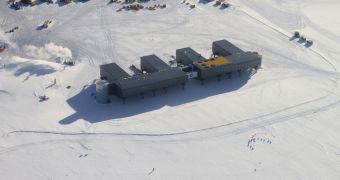 This is the Elevated Station at Amundsen-Scott South Pole Station, located at the planet's geographical south pole