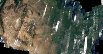 Landsat-8 image marking its 1-year anniversary in space