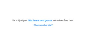 Zimbabwe Ministry of Defence website offline