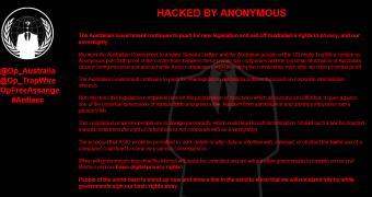 Anonymous Australia defacement page