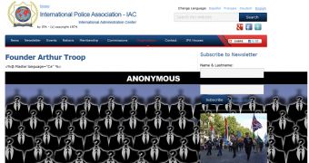Site of International Police Association defaced