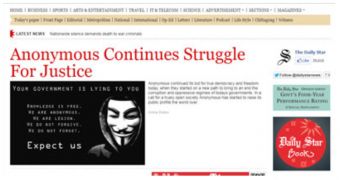 The Daily Star defaced by Anonymous