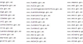 Some of the Angola government websites targeted by hackers