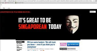 Website of Singapore's prime minister defaced by Anonymous