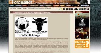 Tordesillas website hacked by Anonymous