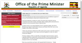 Fake story posted on Uganda's Prime Minister's website