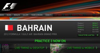 F1 site taken down just before Bahrain race