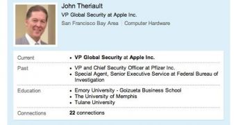 John Theriault, former SVP of Global Security at Apple (LinkedIn profile)