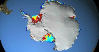 Image showing the circulation of ocean currents around the western Antarctic ice shelves