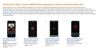 Any DROID Only $0.01 at Amazon Wireless This Weekend