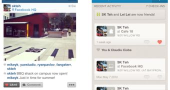 Integrated Like buttons in Instagram and Foursquare