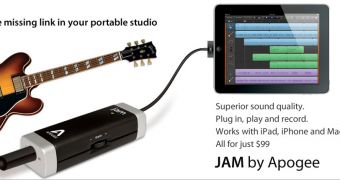 JAM, a studio-quality guitar input for iPad, iPhone and Mac